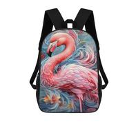 sinyumoney Flamingo Art Print Backpack School Bag Water Resistant School Bag Business Backpack for Boys/Girls/Teenagers 17inch