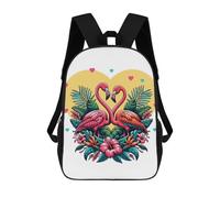 sinyumoney Flamingo Birds Love Children's Backpacks School Backpack 3D Printed Backpack for Kids Travel Rucksacks Book Bags Kids School Bag 17inch