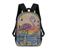 sinyumoney Flamingo Children’s Backpack Girls Boys, 17 Inch Rucksack Bag, Daypack, Primary School, Perfect for Back to Kids