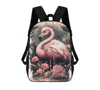sinyumoney Flamingo Illusion 3D Printed Kids School Bag Rucksacks Children's School Fashion Casual Back Pack High Capacity Travel Book Bags Backpack for Kids 17inch
