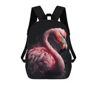 sinyumoney Flamingo in Dark Light School Bag 3D Printed Children's School Backpack Casual Fashion Travel Backpacks for Kids School Students 17inch