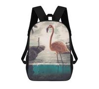 sinyumoney Flamingo Island Encounter Rucksack Lightweight Casual Daypack School Backpacks- Perfect for Travel, Work And Daily Use 17inch