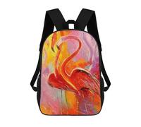 sinyumoney Flamingo Kids School Backpack School Bag 3D Printed School Bag for Boys Elementary And Middle School Students 17inch