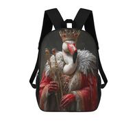 sinyumoney Flamingo King Children's School Backpack Fashion Casual Children's Backpacks 3D Printed School Bags Boy Large Backpack 17inch
