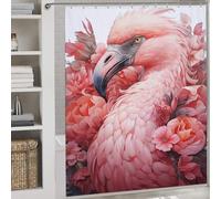 sinyumoney FLAMINGO LESSER Anti-Mould Proof Resistant Thicken Durable Polyester Bathroom Decor Curtains for Bathroom with Hooks 69.69x70.87Inch（177x180cm）