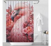 sinyumoney FLAMINGO LESSER Modern Fabric Bathroom Decor Set Thicken Durable Polyester Shower Curtain Anti Mould for Travel Trailer 46.85x70.87Inch（119x180cm）