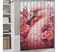 sinyumoney FLAMINGO LESSER Modern Fabric Bathroom Decor Set with Hooks Waterproof Fabric Shower Curtain Anti Mould for Bathroom Wet Room 64.17x70.87Inch（163x180cm）