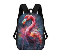 sinyumoney Flamingo Painting Backpack School Bag Water Resistant Computer Rucksack for Teenage Girls Boys Women Men 17inch