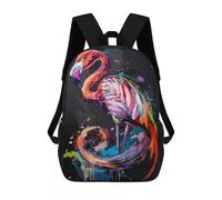 sinyumoney Flamingo Popart Painting Children's School Backpack 3D Printed for Kids Travel Rucksacks Book Bags Kids School Bag 17inch