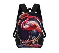 sinyumoney Flamingo School Backpack Lightweight Airport College Students Back Pack for Teenage Girls Boys Women Men 17inch