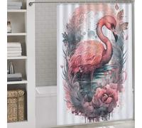 sinyumoney Flamingo Sorcery Shower Curtain Waterproof Mould with Hooks Waterproof Fabric Modern Fabric Bathroom Decor Set for Bathtub Shower Stall 56.30x70.87Inch（143x180cm）