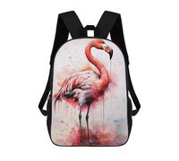 sinyumoney Flamingo Watercolor School Backpack for Girls 17inch Casual Daypack Lightweight Rucksack Boy Girl Backpack for Middle School Students