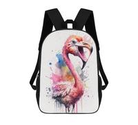 sinyumoney Flamingo Watercolor School Backpack Lightweight Casual Daypack School Backpacks for Boys/Girls/Teenagers 17inch