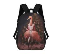 sinyumoney Flamingo Xmas Sweet School Backpack Large Water Resistant Laptop Backpack for Teenage Girls Boys Women Men 17inch