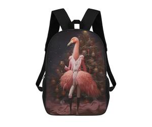 sinyumoney Flamingo Xmas Sweet School Backpack Large Water Resistant Laptop Backpack for Teenage Girls Boys Women Men 17inch