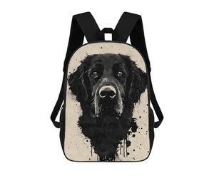 sinyumoney Flat Black Ink Splatter Backpacks Kids Student Schoolbag,3D Printed Backpacks,Elementary And Middle School Students Backpacks for Boys Girls 17inch