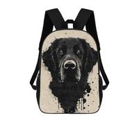 sinyumoney Flat Black Ink Splatter School Backpack Lightweight Airport College Students Back Pack- Perfect for Travel, Work And Daily Use 17inch
