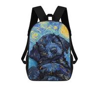 sinyumoney Flat Coated Puppy Sleeping Backpack School Work Laptop Backpack Rucksack Bag for Men, Women & Teenage Boys 17inch