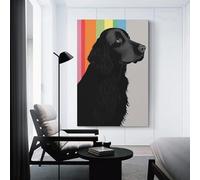 sinyumoney Flat Coated Retriever Art Bedroom Wall Art for Gifts Bathroom Home Kitchen Office Decor Canvas Art 16x24inch(40x60cm)