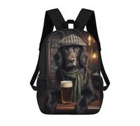 sinyumoney Flat Coated Retriever Children's Backpacks School 3D Printed Bag Bookbag for Kids Travel Rucksacks Boy Girl Book Bags Kids School Bag 17inch