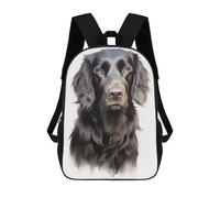 sinyumoney Flat Coated Retriever Dog Children's Backpack, 3D Printed School Backpack, Backpack for Boys Girls, Adjustable School Bag for Primary School 17inch