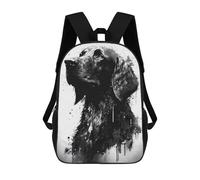 sinyumoney Flat Coated Retriever Ink Children's School Backpack Fashion Casual Children's Backpacks 3D Printed School Bags Boy Large Backpack 17inch