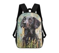 sinyumoney Flat-Coated Retriever Paper Collage Rucksacks 3D Printed Children Backpacks Fashion Casual Daypack Cute Travel Bags Outdoor Casual Daypack for Boy And Girl 17inch