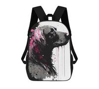 sinyumoney Flat Coated Retriever Pink Children's School Backpack Fashion Casual Children's Backpacks 3D Printed School Bags Boy Large Backpack 17inch