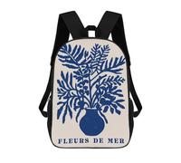 sinyumoney Fleurs De Mer School Bags Rucksack Casual Daypacks School Work Travel Bag for Campus Outdoor Travel Sports 17inch