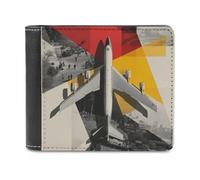 sinyumoney Flight Through Time 3D Print PU LeatherMen's Wallet Credit Card Slots Leather RFID Fashion Slim Wallets Youth Guys 11.7cm*9.5cm