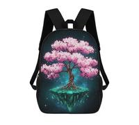 sinyumoney Floating Cherry Blossom Tree Backpack with Pocket 3D Printed Backpacks, Travel Rucksacks Book Bags Kids School Bag 17inch