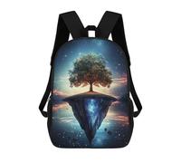 sinyumoney Floating Island Tree Kids Backpack Fashion Fun Backpack Book Bag for Boys And Teenager 3D Printed School Bags for Boys 17inch