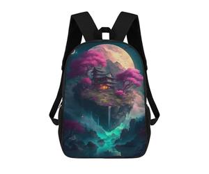 sinyumoney Floating Japanese Temple School Bags Computer Rucksack for School/Work/Travel for Girls Boys Teenage 17inch