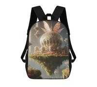 sinyumoney Floating Palace with Butterfly Children's Backpacks 17inch School Backpack 3D Printed Bag Bookbag for Kids Travel Rucksacks Boy Girl Book Bags Kids School Bag