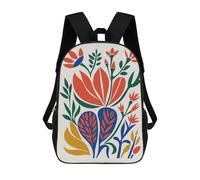 sinyumoney Floral Abstract Art Print 17 Inch Kids Backpack Fashion Fun Backpack Book Bag for Boys And Teenager 3D Printed for Boys