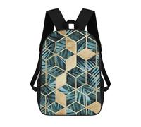 sinyumoney Floral And Gold V Backpack School Bag Business Laptop Rucksack Bag Unisex Casual Daypack for Teenage Girls Boys Women Men 17inch