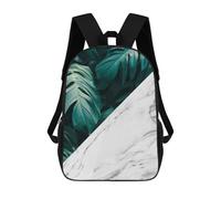 sinyumoney Floral And Marble Art 4 School Bag Backpack Teen Schoolbag 3D Printing Adjustable Schoolbag Fashion Pocket Bag for Kids Boys Girls Students And Teenagers Fans 17inch