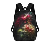 sinyumoney Floral Art Print Decor 3D Printed Children's School Backpack for Kids Travel Rucksacks Book Bags Kids School Bag 17inch