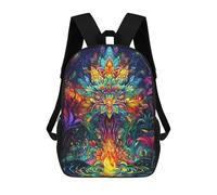 sinyumoney Floral Art School Backpack Lightweight Casual Daypack School Backpacks for Boys/Girls/Teenagers 17inch