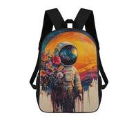 sinyumoney Floral Astronaut Backpack School Business Laptop Rucksack Bag Unisex Casual Daypack for Teenage Girls Boys Women Men 17inch