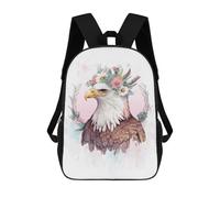 sinyumoney Floral Bald Eagle Painting Backpack School Lightweight Schoolbag Dayback Bookbag College for Girl, Teen Girls 17inch