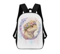 sinyumoney Floral Bearded Dragon School Backpack Lightweight Schoolbag Dayback Bookbag College for Men, Women & Teenage Boys 17inch