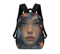 sinyumoney Floral Beauty Backpack School Work Laptop Backpack Rucksack Bag for Men, Women & Teenage Boys 17inch