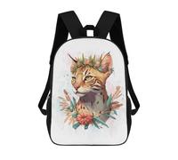 sinyumoney Floral Bengal Cat Painting School Backpack Water Resistant School Bag Business Backpack for Girls Boys Teenage 17inch