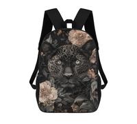 sinyumoney Floral Black Leopard School Backpack Large Water Resistant Laptop Backpack for Girls Boys Teenage 17inch