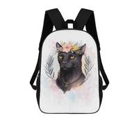 sinyumoney Floral Bombay Cat Painting Backpack School Computer Rucksack for School/Work/Travel for Girls Boys Teenage 17inch