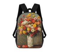 sinyumoney Floral Bouquet in Vase Painting School Backpack Fashion Stationery Backpack Waterproof Casual Daypacks for Men/Women 17inch