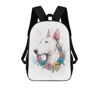 sinyumoney Floral Bull Terrier Art Backpack School Rucksack Casual Daypacks School Work Travel Bag- Perfect for Travel, Work And Daily Use 17inch