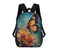 sinyumoney Floral Butterfly Painting Backpack School Bag Business Durable Laptop Bag- Perfect for Travel, Work And Daily Use 17inch