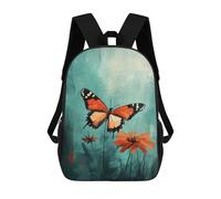 sinyumoney Floral Butterfly Painting Backpack School Fashion Stationery Backpack Waterproof Casual Daypacks for Campus Outdoor Travel Sports 17inch